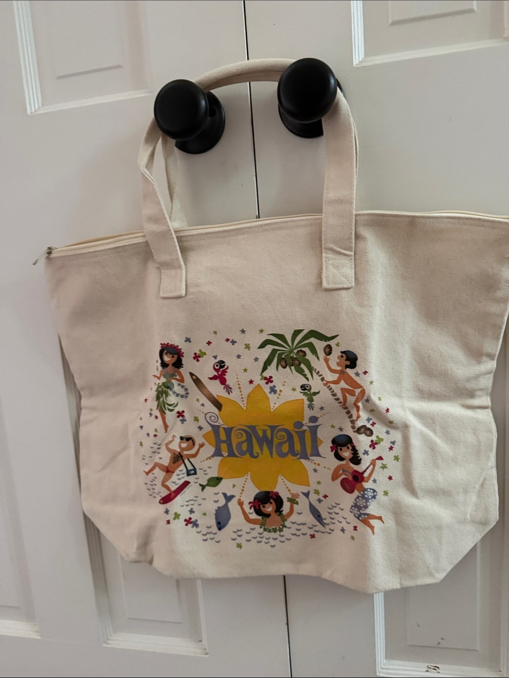 Hawaii Canvas Tote Bag in Natural
